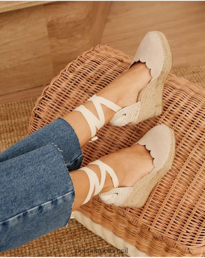 Polin et moi bege/creme alpercatas ondas tula calçados 6PL246504