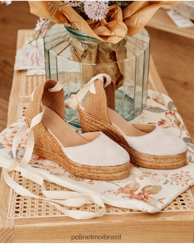 Polin et moi bege espadrille cintas clarise calçados 6PL246433