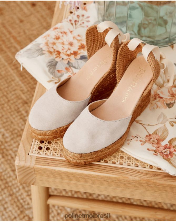 Polin et moi bege espadrille cintas clarise calçados 6PL246433
