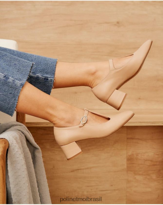 Polin et moi camelo mary jane calcanhar giorgia calçados 6PL246489
