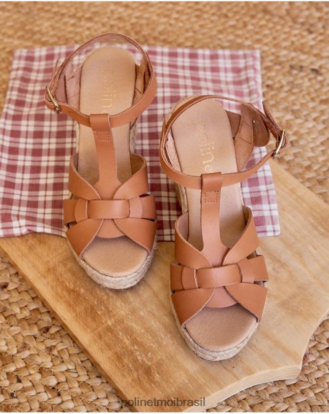 Polin et moi couro sandália zhanna cross calçados 6PL246411