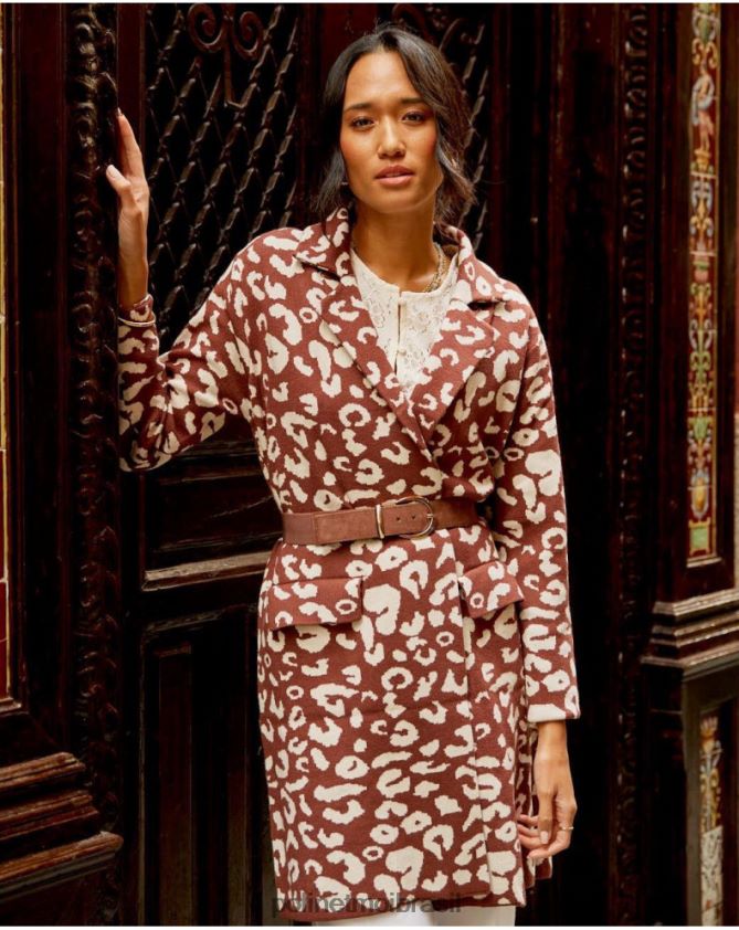 Polin et moi marrom casaco animal estampado nere roupas 6PL246368