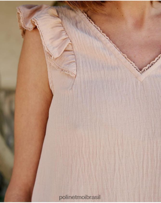Polin et moi bege blusa babados rosalinda roupas 6PL246187