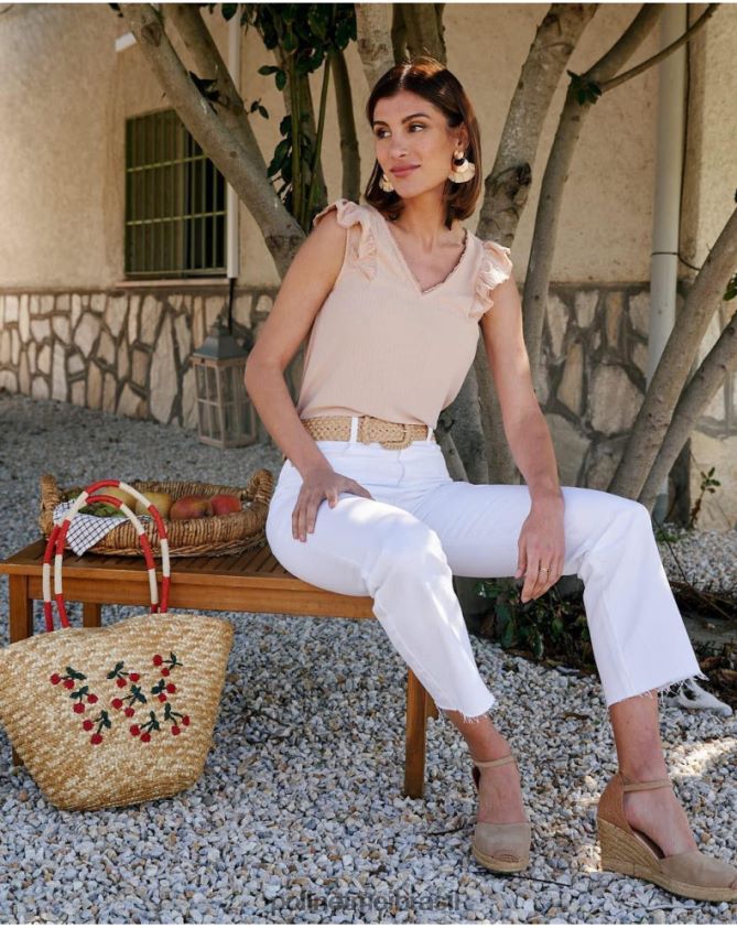 Polin et moi bege blusa babados rosalinda roupas 6PL246187