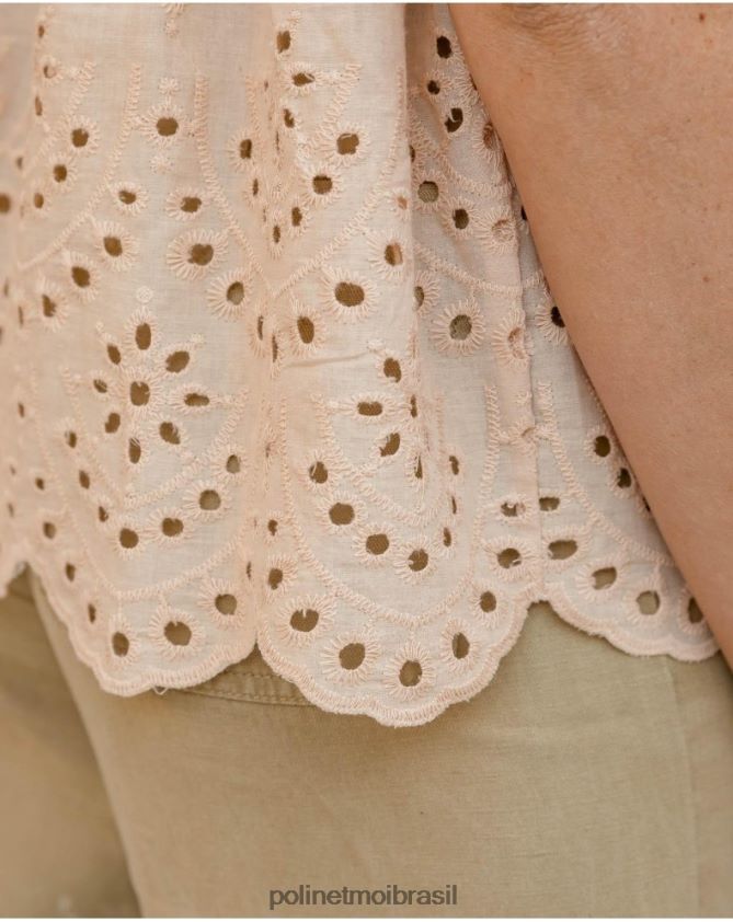 Polin et moi bege blusa marina vazada roupas 6PL246237