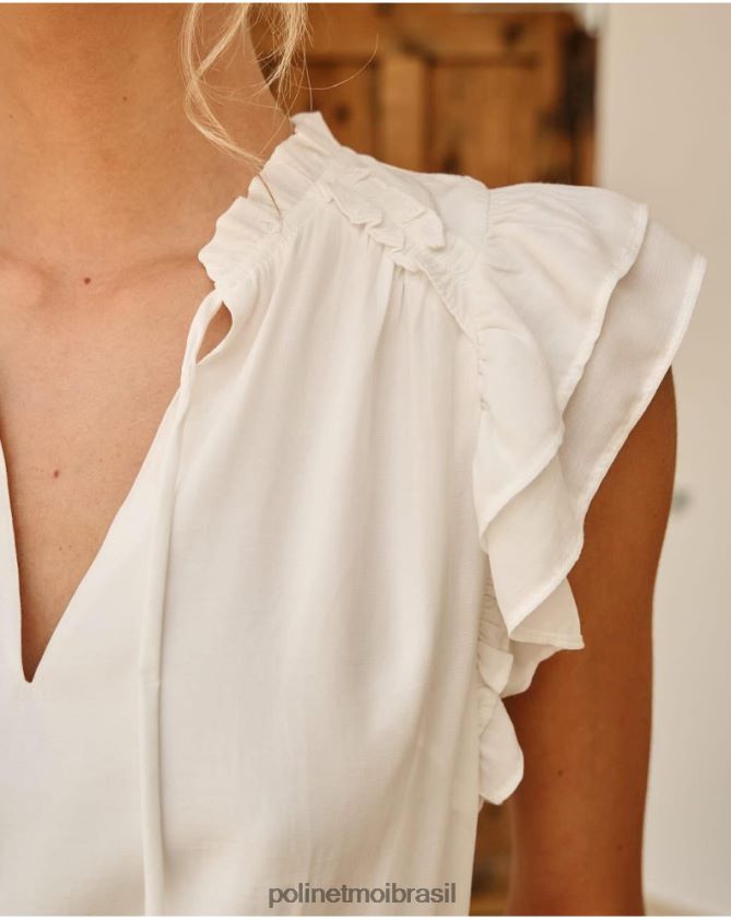 Polin et moi branco blusa babados abril roupas 6PL246173