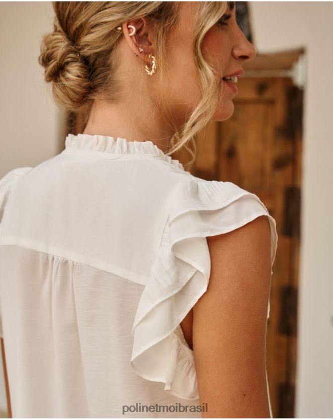Polin et moi branco blusa babados abril roupas 6PL246173
