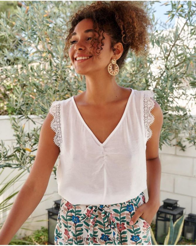 Polin et moi branco blusa de renda mery roupas 6PL246153