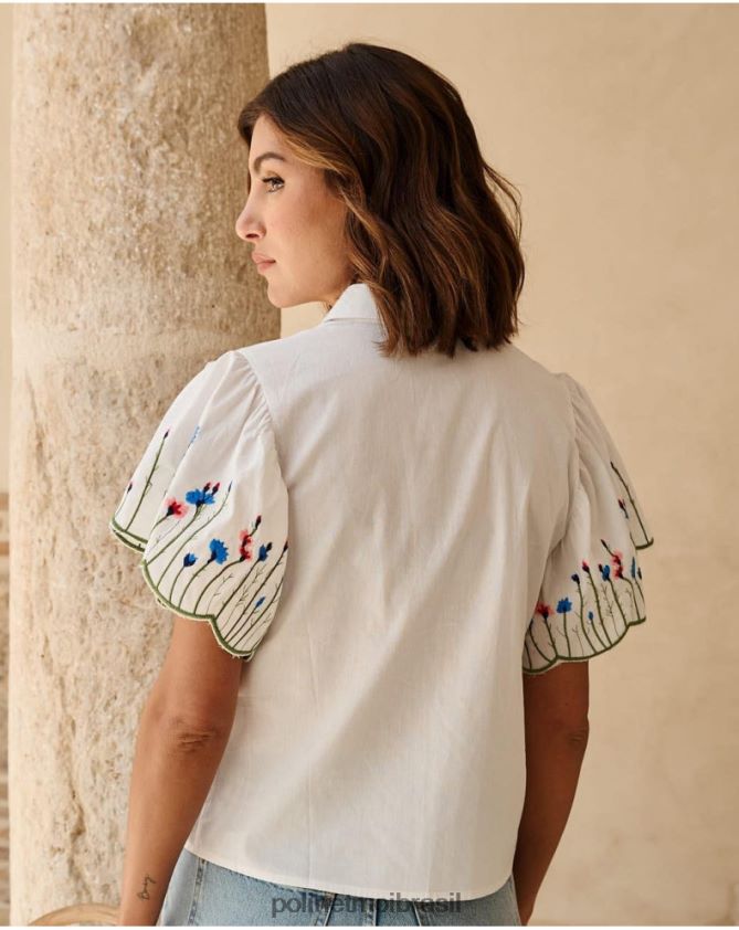 Polin et moi branco camisa babado amira roupas 6PL246181