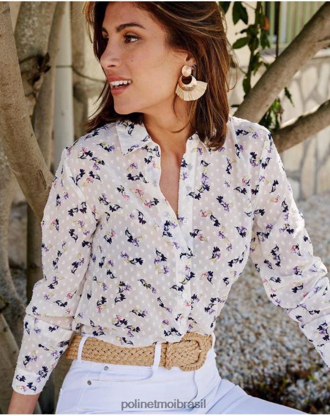 Polin et moi branco camisa plumeti emelina roupas 6PL246200