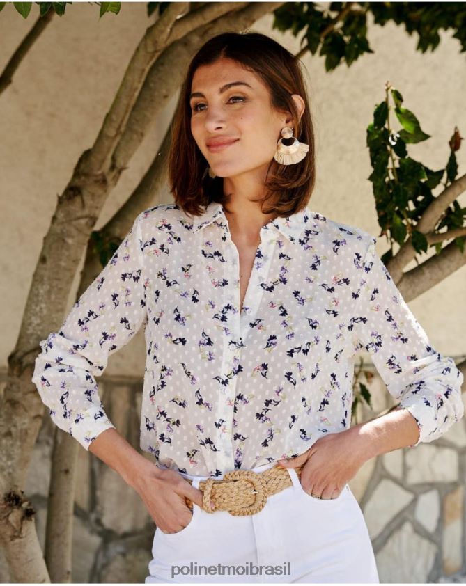Polin et moi branco camisa plumeti emelina roupas 6PL246200