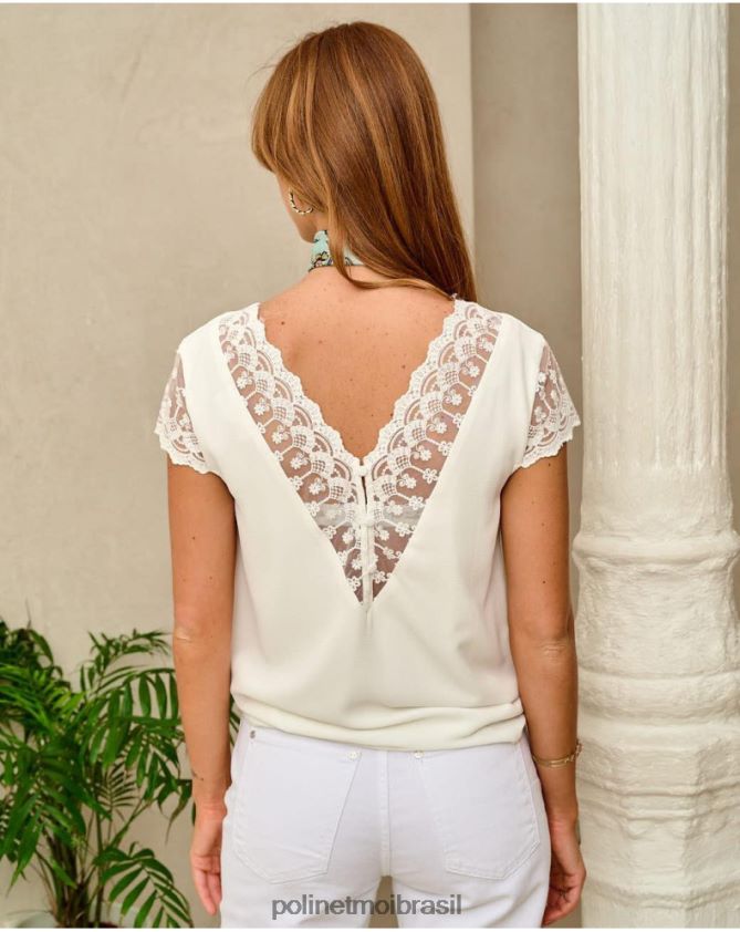Polin et moi branco top renda zaira roupas 6PL246177