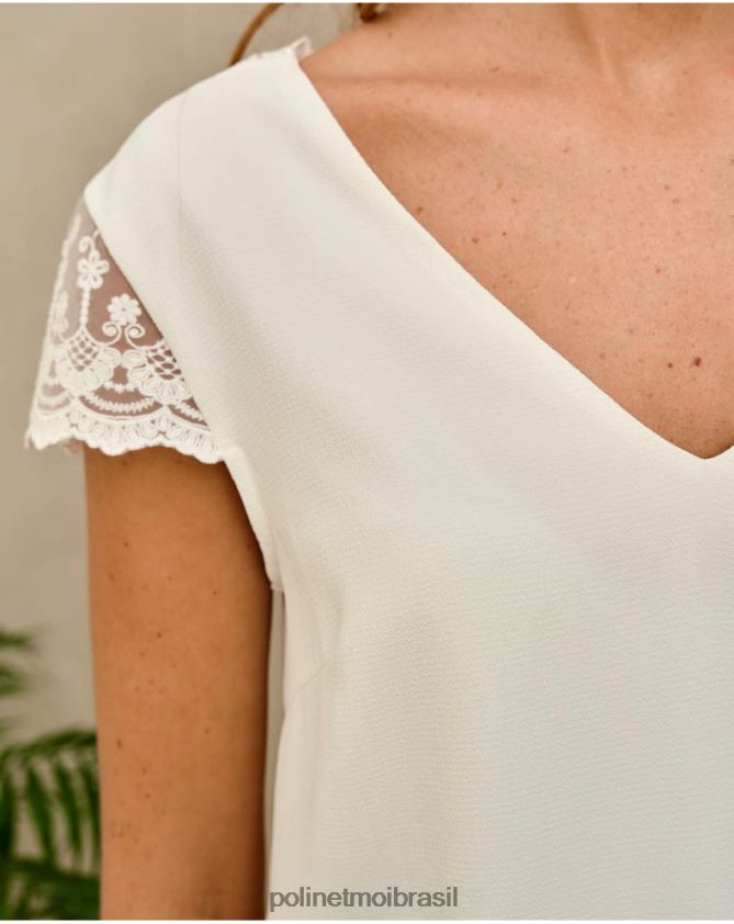 Polin et moi branco top renda zaira roupas 6PL246177
