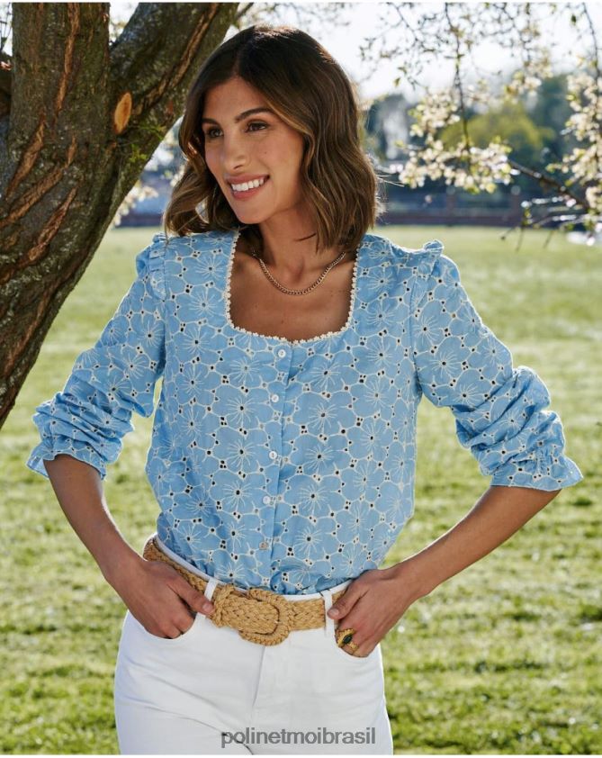 Polin et moi celestial blusa bordada anat roupas 6PL246148