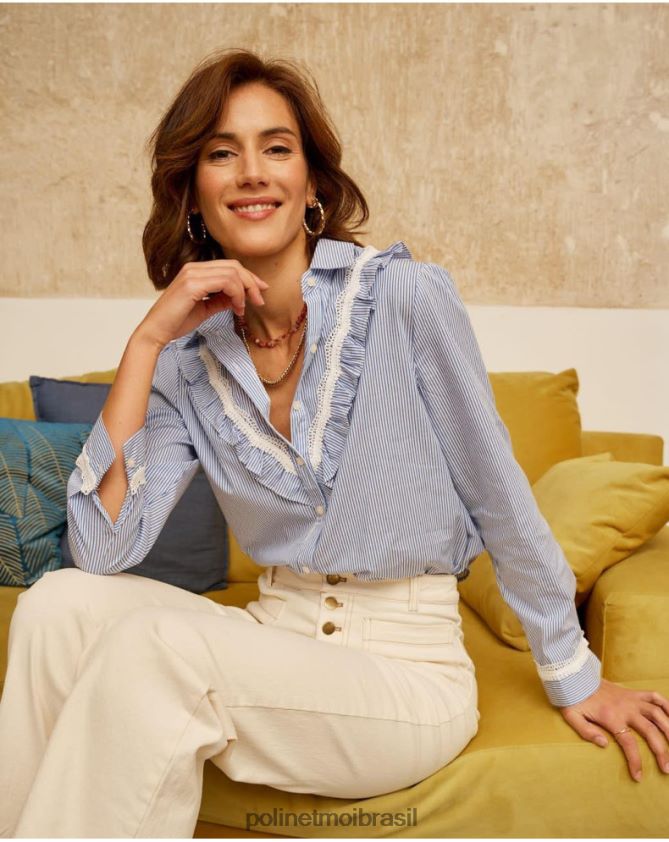 Polin et moi celestial camisa listrada nusa roupas 6PL246214