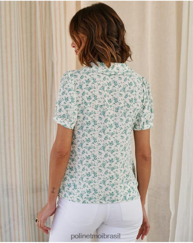Polin et moi floresta verde flores de camisa podem roupas 6PL246186