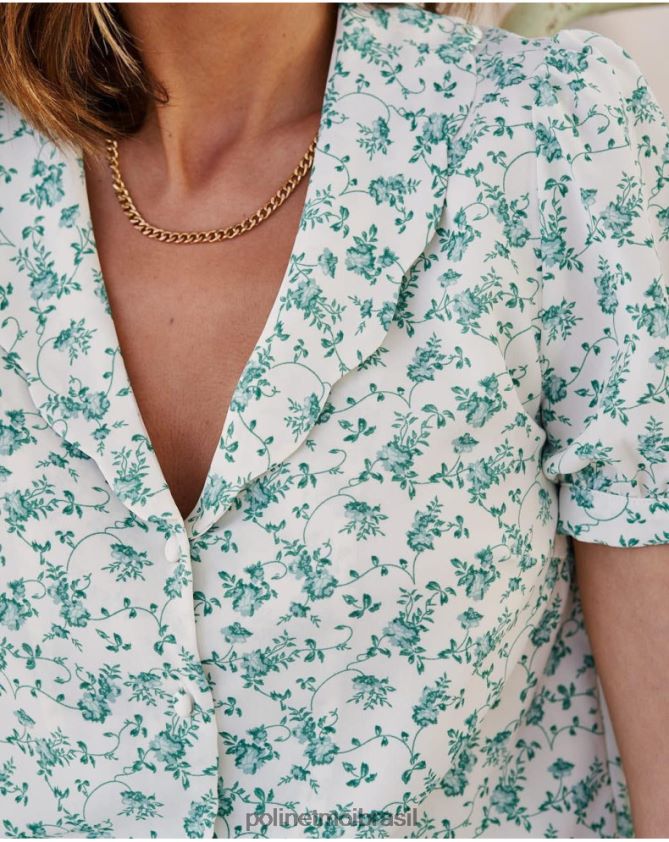 Polin et moi floresta verde flores de camisa podem roupas 6PL246186