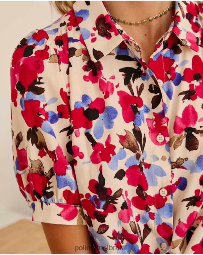 Polin et moi framboesa blusa flor tadea roupas 6PL246182