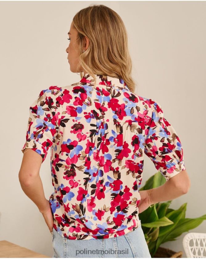Polin et moi framboesa blusa flor tadea roupas 6PL246182