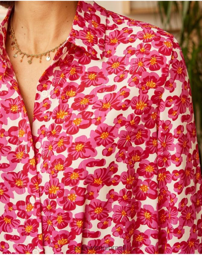 Polin et moi framboesa camisa com brilho aixa roupas 6PL246210