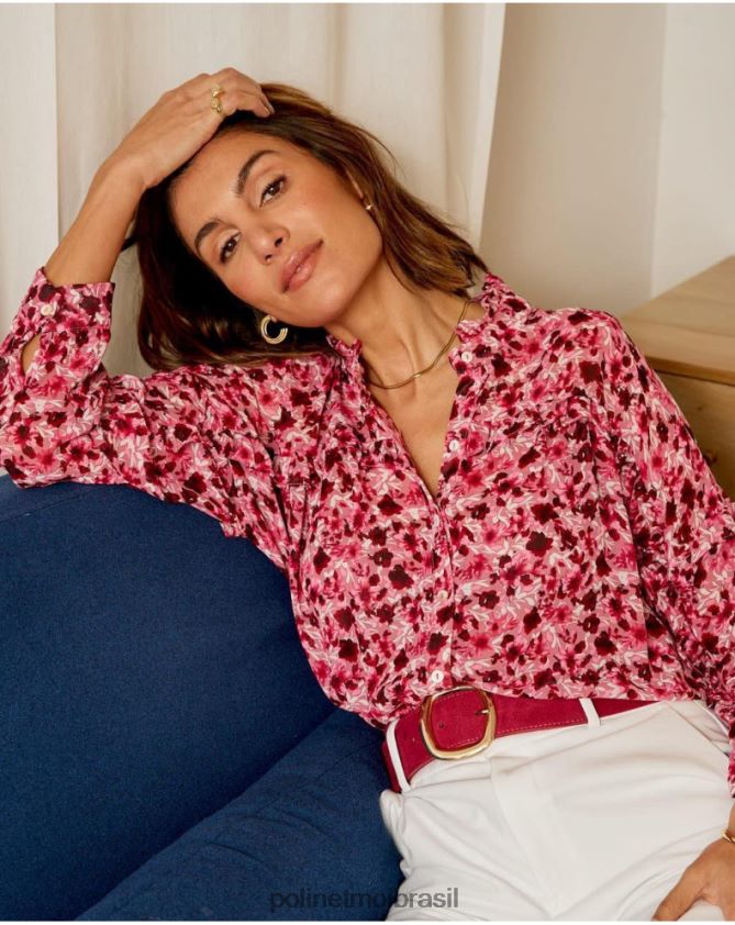 Polin et moi framboesa camisa floral charlotte roupas 6PL246195