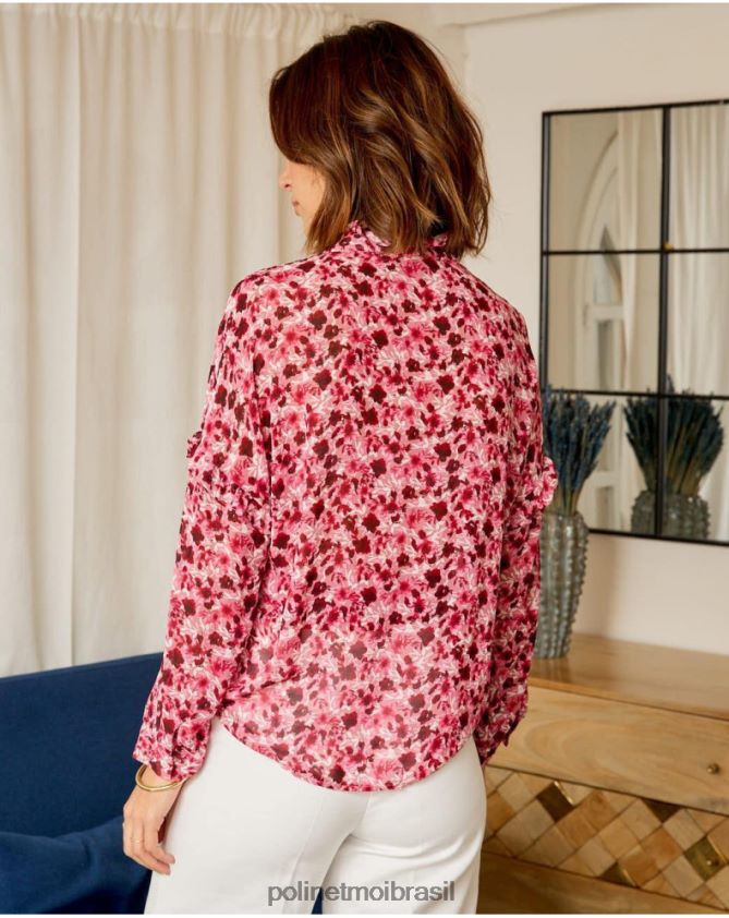 Polin et moi framboesa camisa floral charlotte roupas 6PL246195