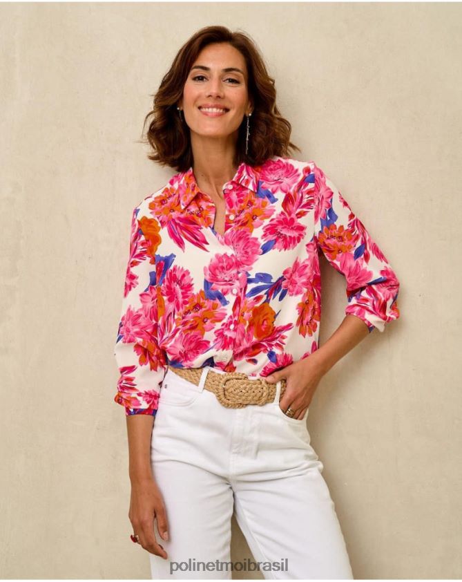 Polin et moi framboesa camisa floral circe roupas 6PL246202