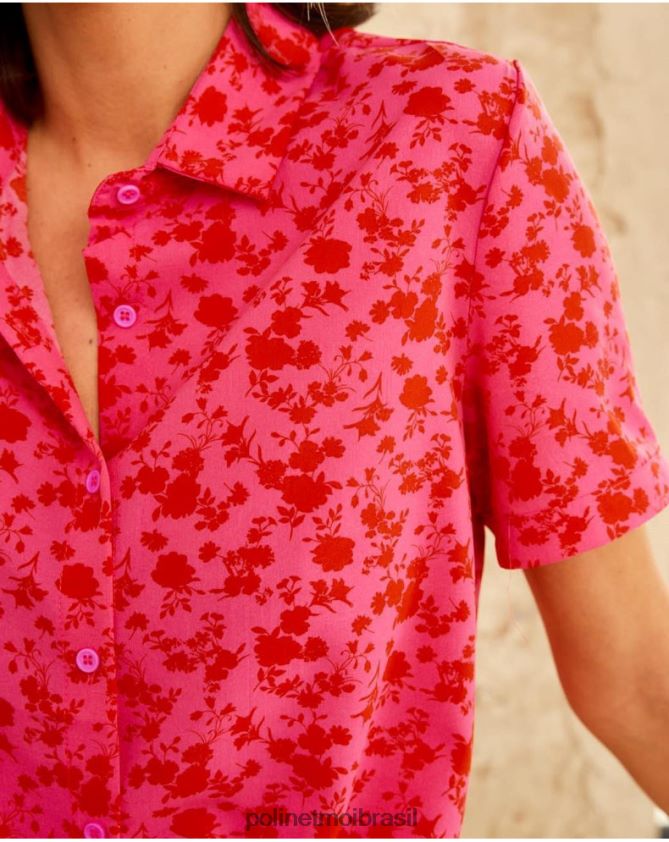 Polin et moi framboesa camisa flores cressida roupas 6PL246209