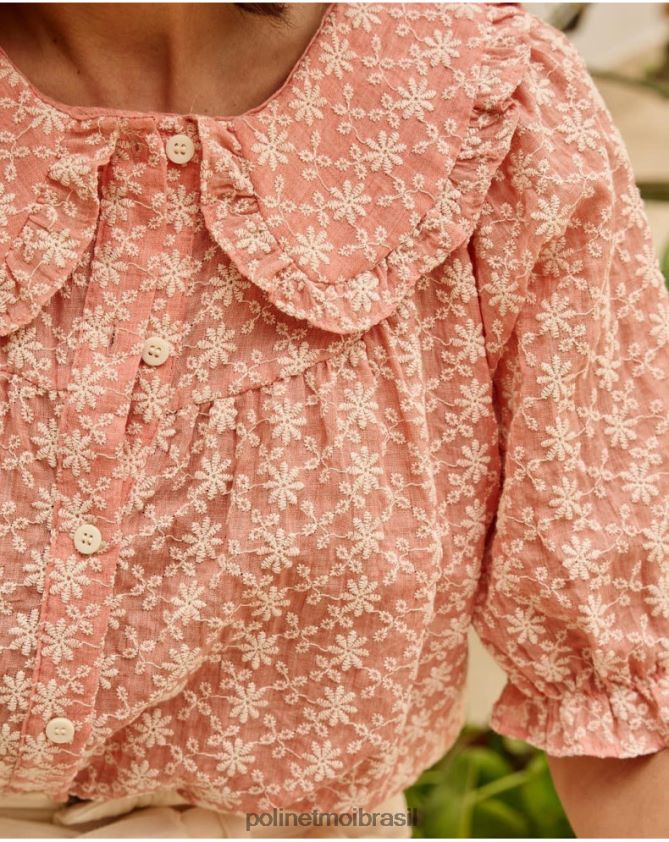 Polin et moi inventar blusa bordada chá roupas 6PL246164