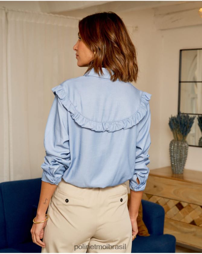 Polin et moi jeans camisa rosana com babados roupas 6PL246236