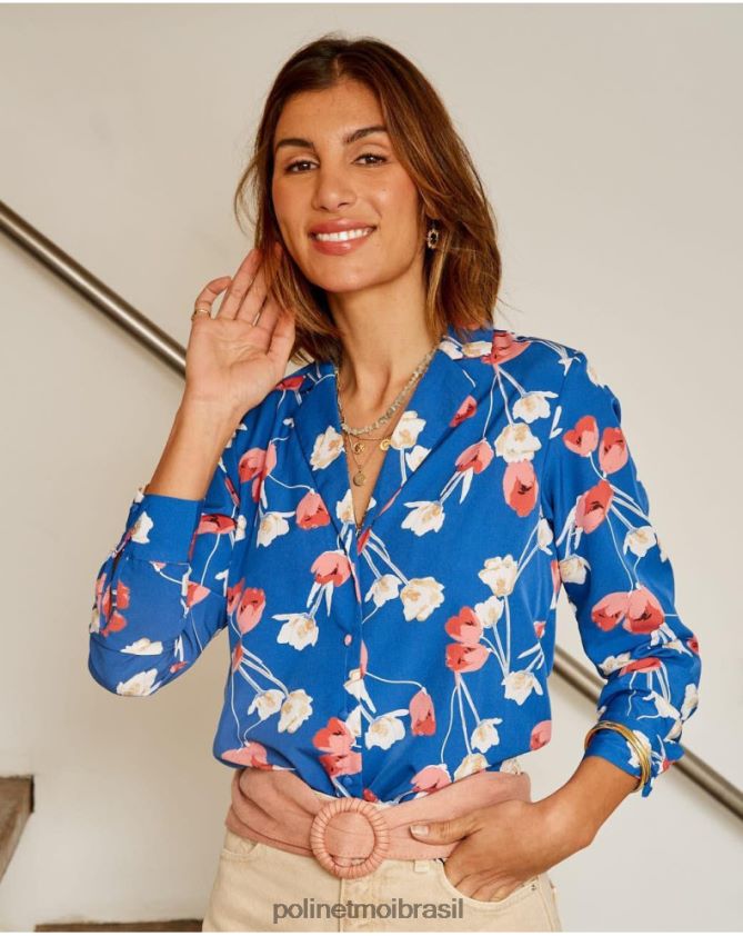 Polin et moi pequeno azul camisa tulipa talia roupas 6PL246224