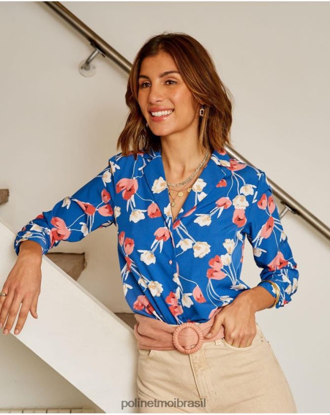 Polin et moi pequeno azul camisa tulipa talia roupas 6PL246224