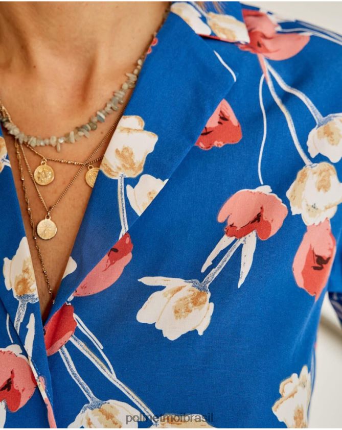 Polin et moi pequeno azul camisa tulipa talia roupas 6PL246224