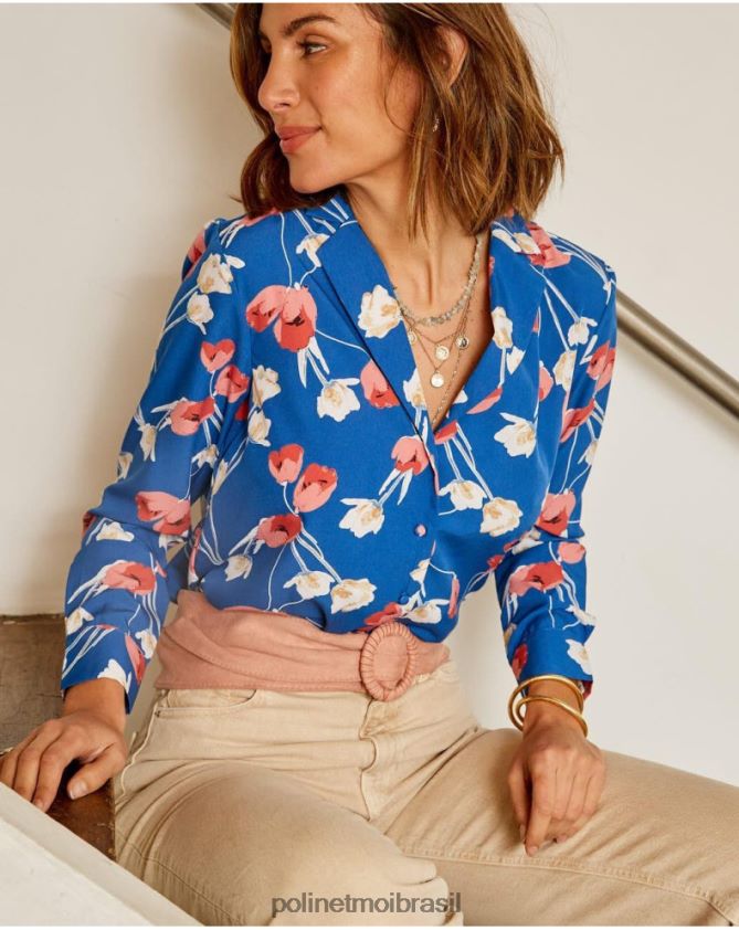Polin et moi pequeno azul camisa tulipa talia roupas 6PL246224