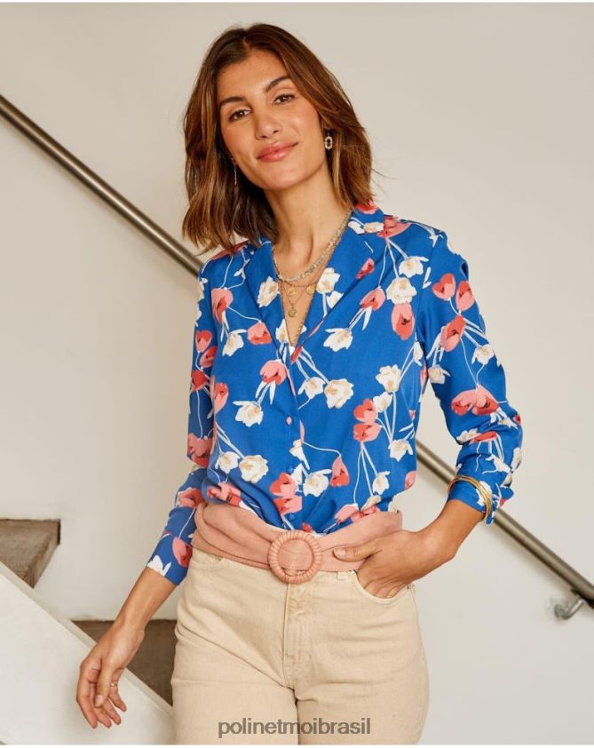 Polin et moi pequeno azul camisa tulipa talia roupas 6PL246224
