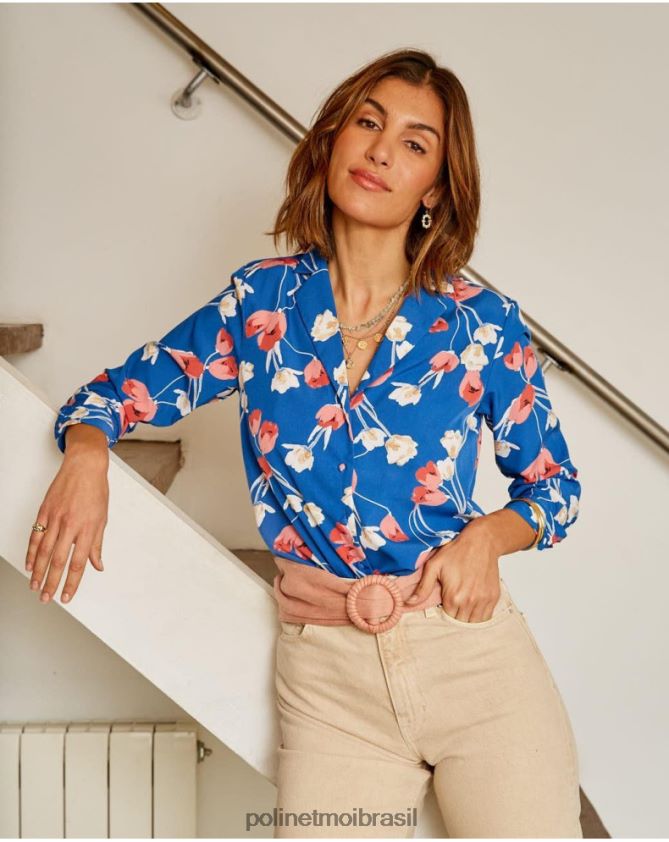 Polin et moi pequeno azul camisa tulipa talia roupas 6PL246224