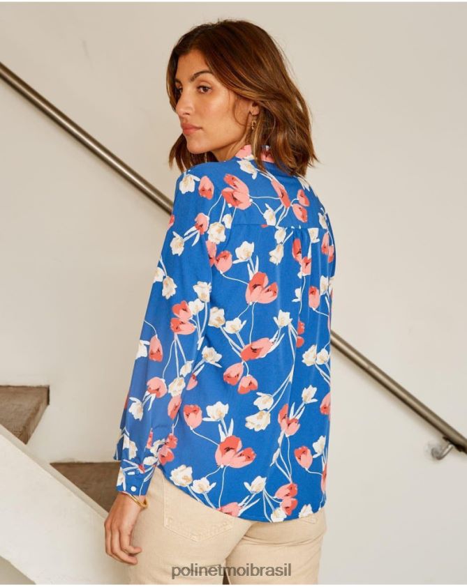 Polin et moi pequeno azul camisa tulipa talia roupas 6PL246224
