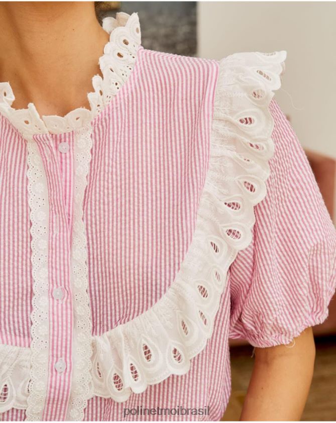 Polin et moi rosa blusa baby mila roupas 6PL246204