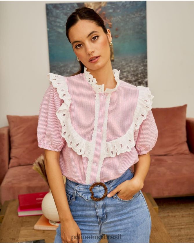 Polin et moi rosa blusa baby mila roupas 6PL246204