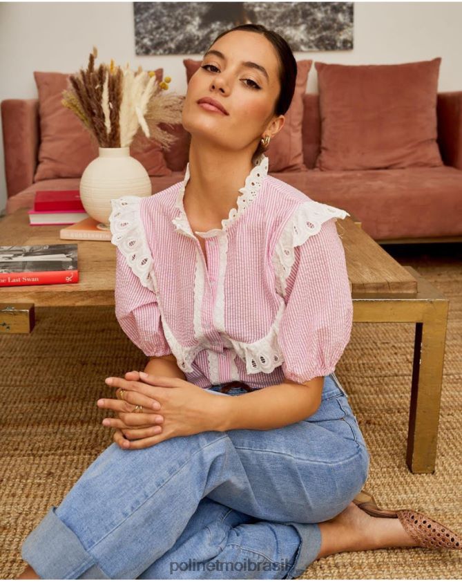 Polin et moi rosa blusa baby mila roupas 6PL246204