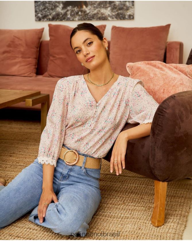 Polin et moi rosa blusa floral giovanna roupas 6PL246207