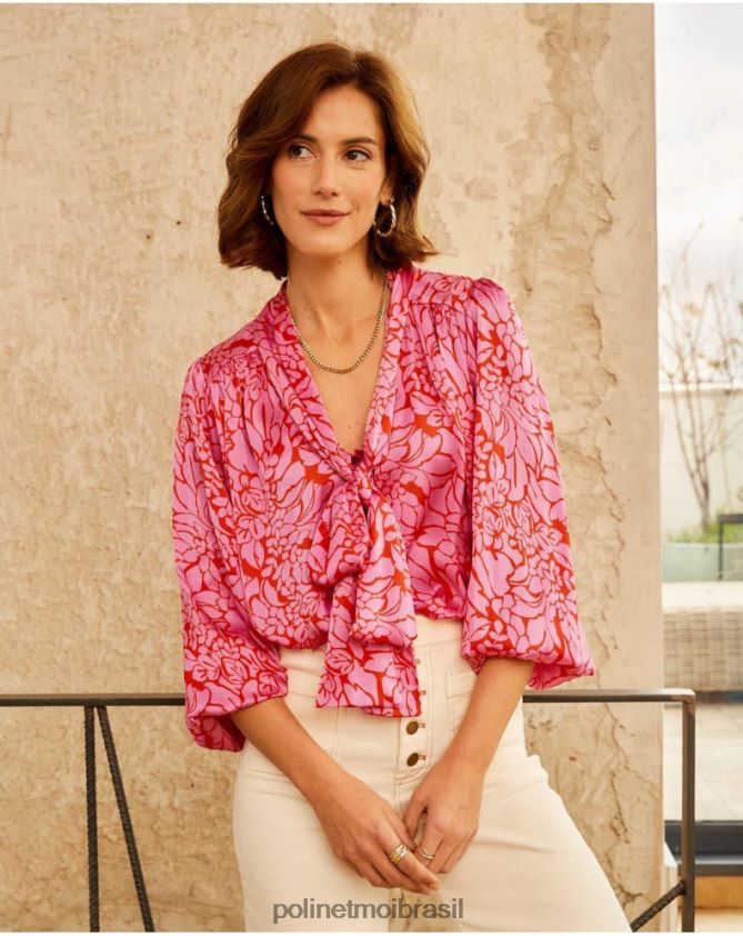 Polin et moi rosa blusa laço idara roupas 6PL246211