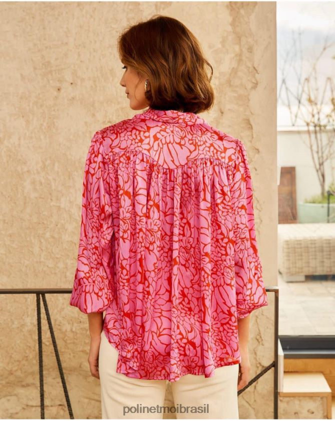 Polin et moi rosa blusa laço idara roupas 6PL246211