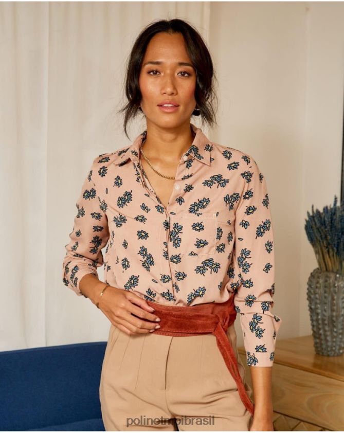 Polin et moi rosa camisa flor margarita roupas 6PL246225