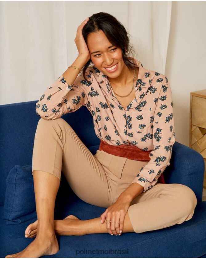 Polin et moi rosa camisa flor margarita roupas 6PL246225