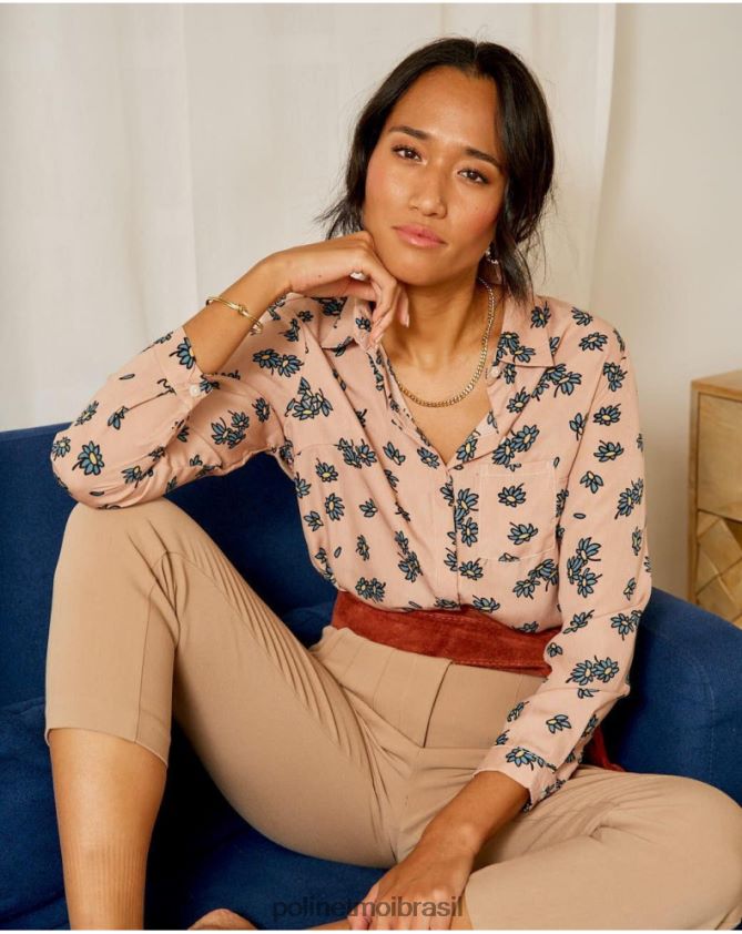Polin et moi rosa camisa flor margarita roupas 6PL246225