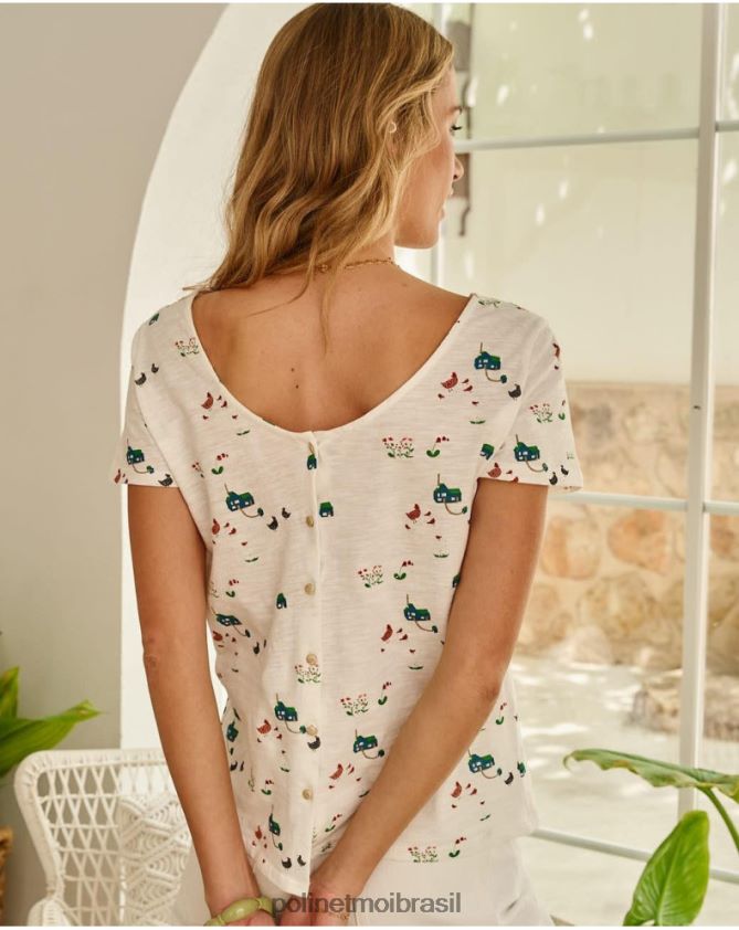 Polin et moi branco botões de camiseta roupas 6PL246267