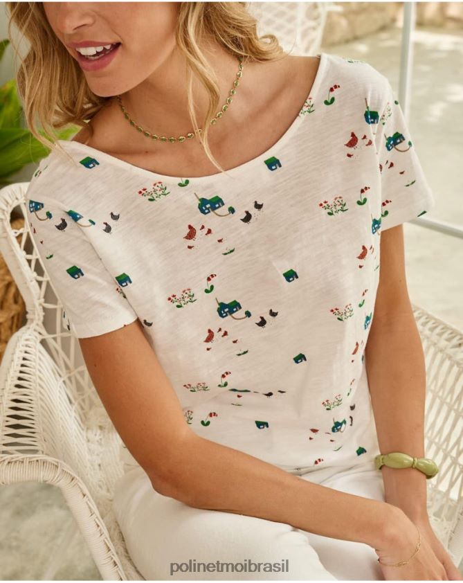Polin et moi branco botões de camiseta roupas 6PL246267