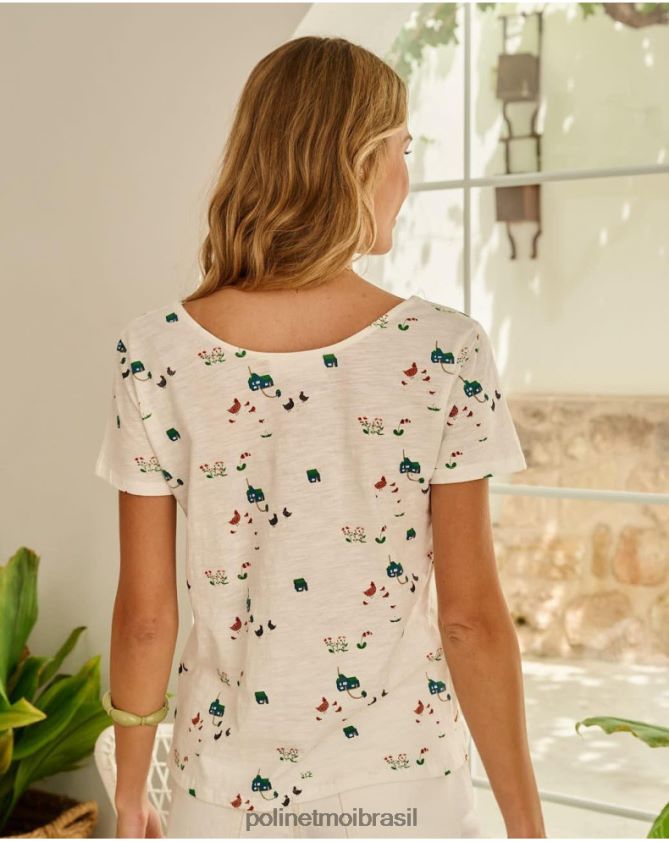 Polin et moi branco botões de camiseta roupas 6PL246267