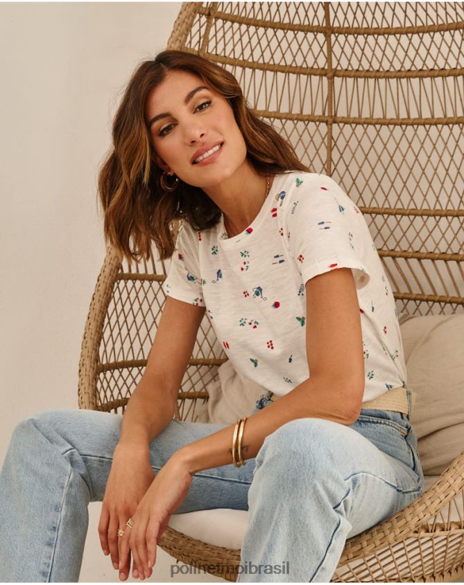 Polin et moi branco camiseta chuveiros zoraida roupas 6PL246261